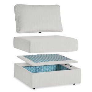 Lovesac Storage Seat Cover Set: Sky Grey Corded Velvet